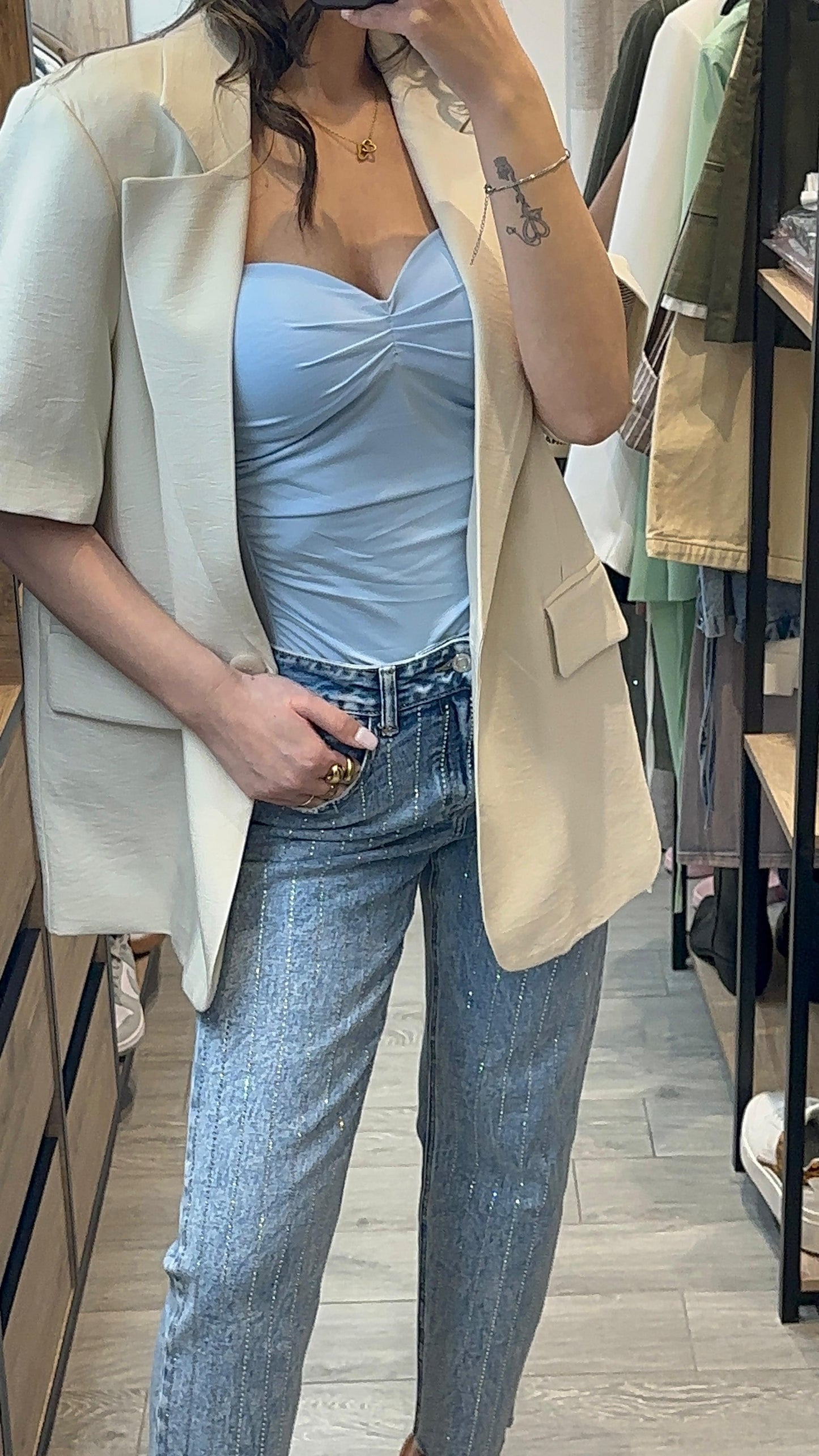 BLAZER LUMINA MANICHE CORTE