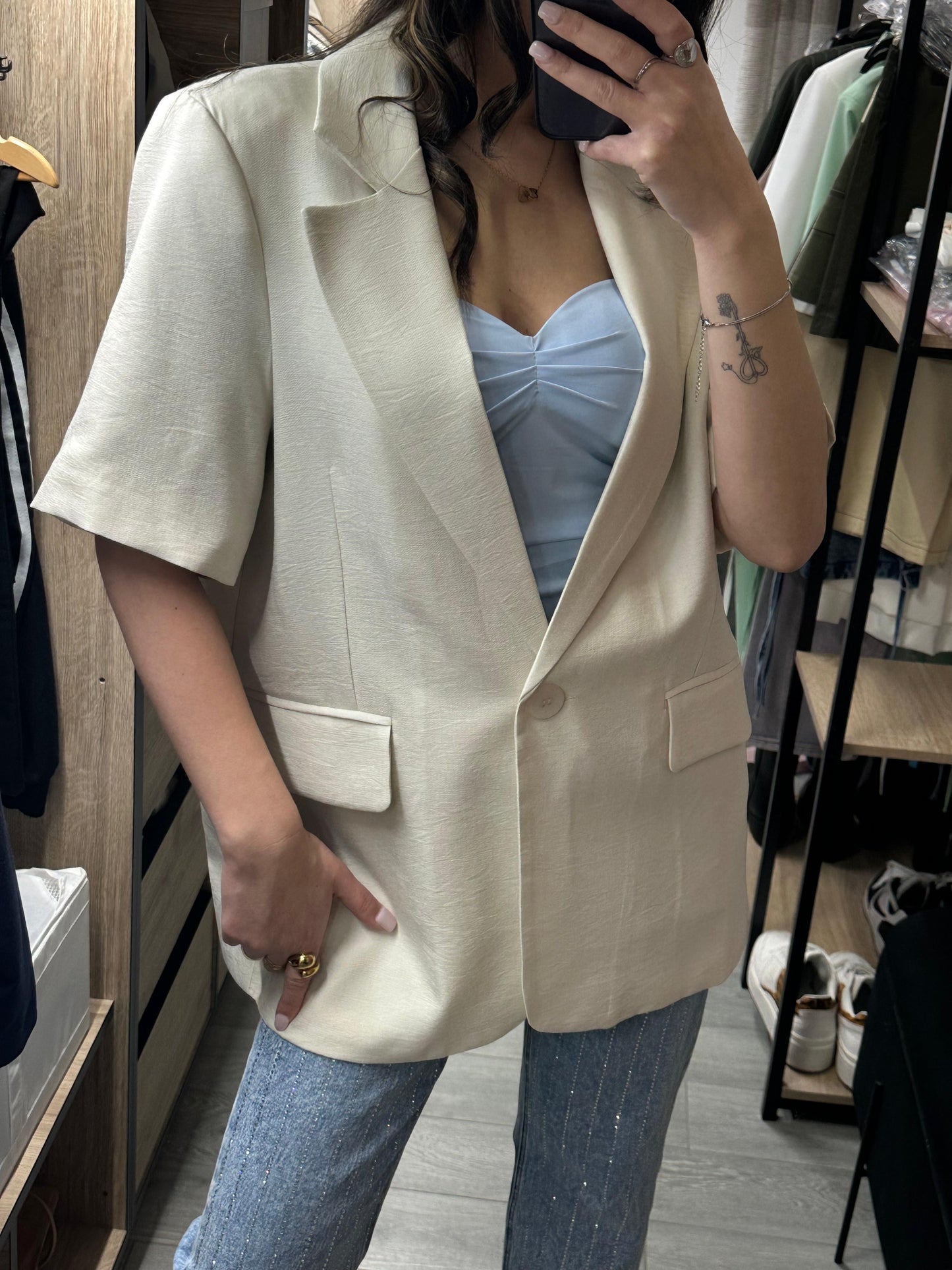 BLAZER LUMINA MANICHE CORTE