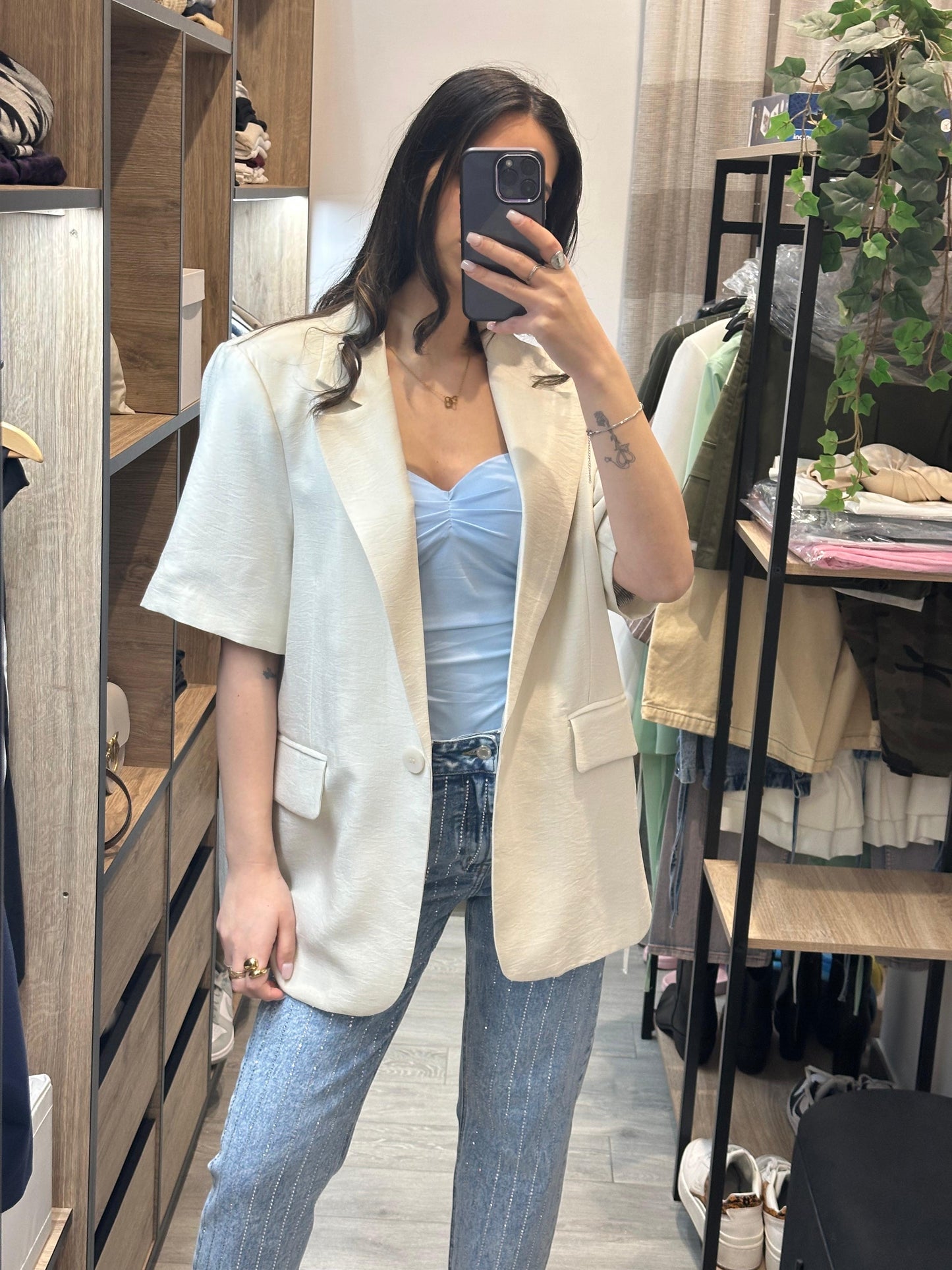 BLAZER LUMINA MANICHE CORTE