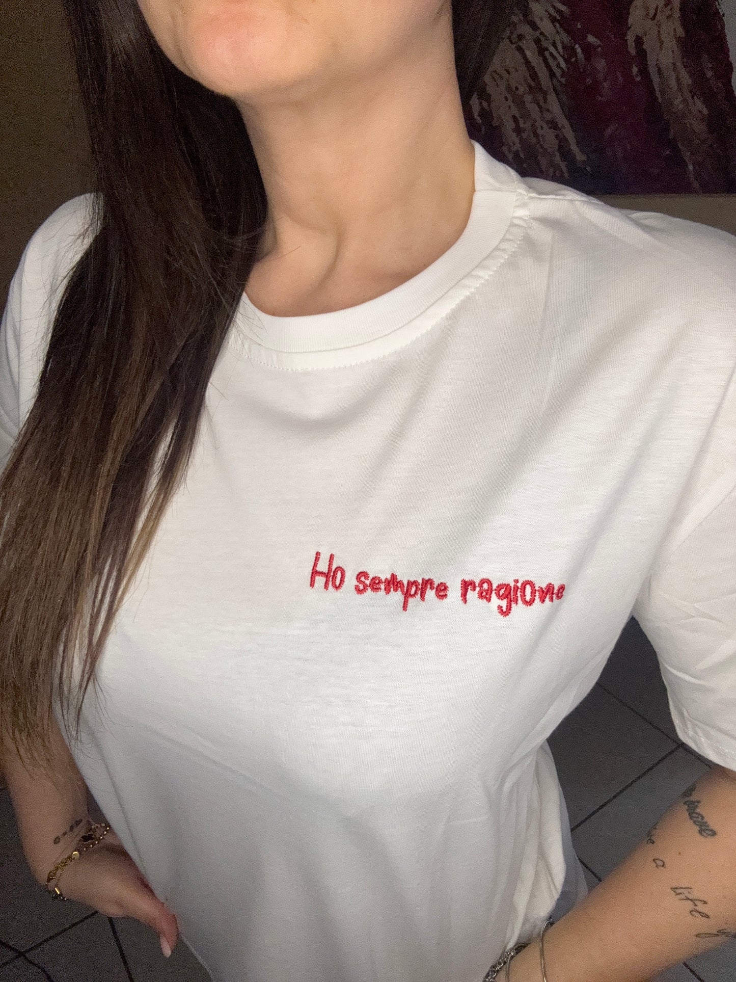 T-SHIRT  SCRITTA RICAMATA