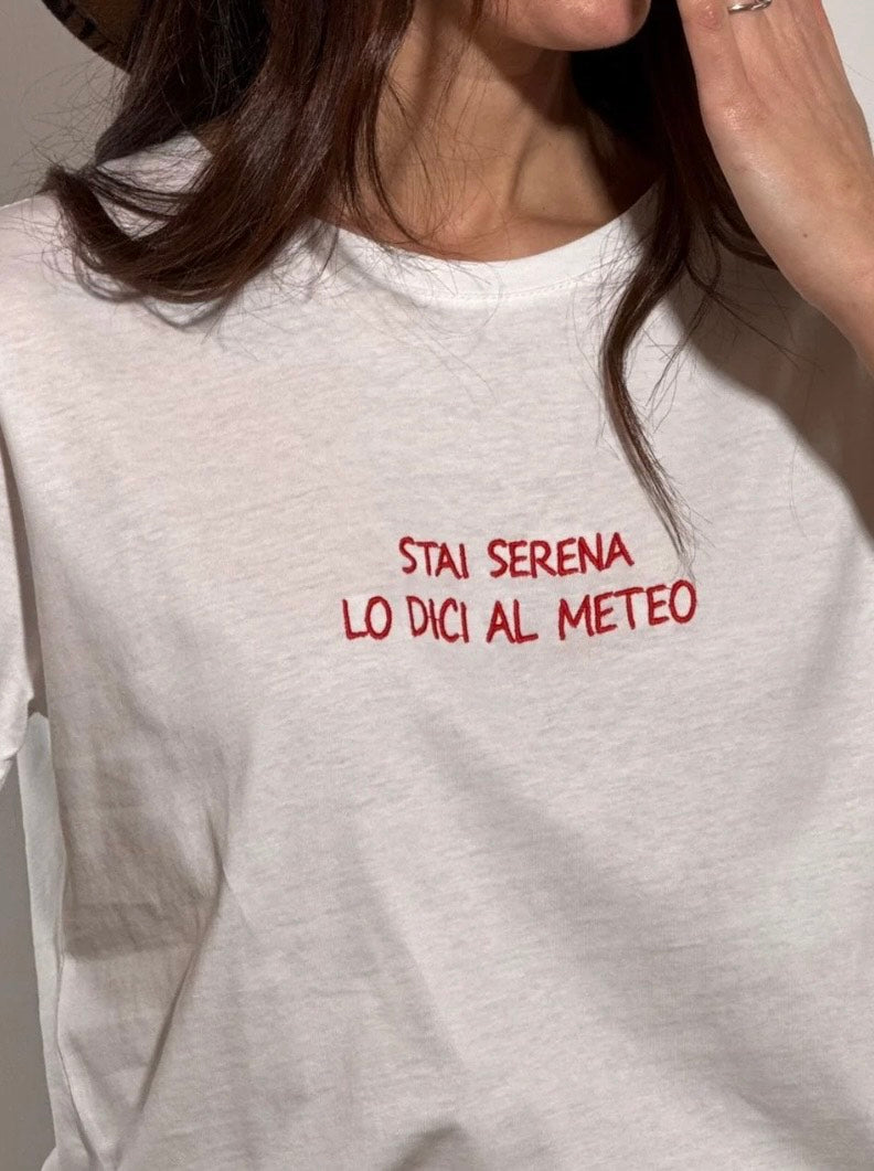 T-SHIRT  SCRITTA RICAMATA