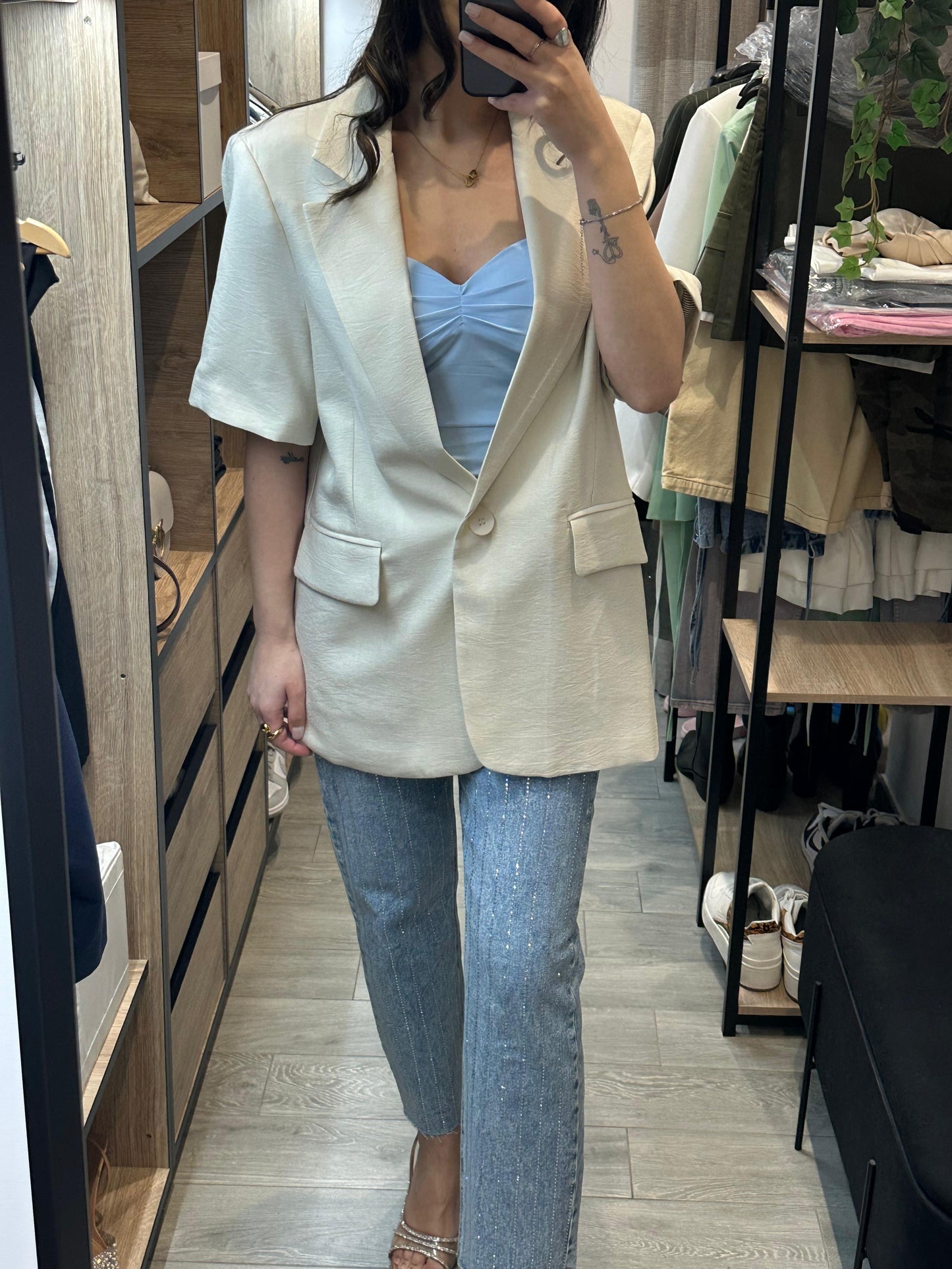 BLAZER LUMINA MANICHE CORTE