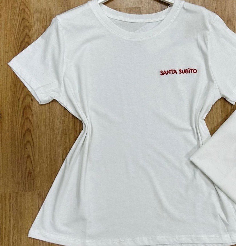 T-SHIRT  SCRITTA RICAMATA