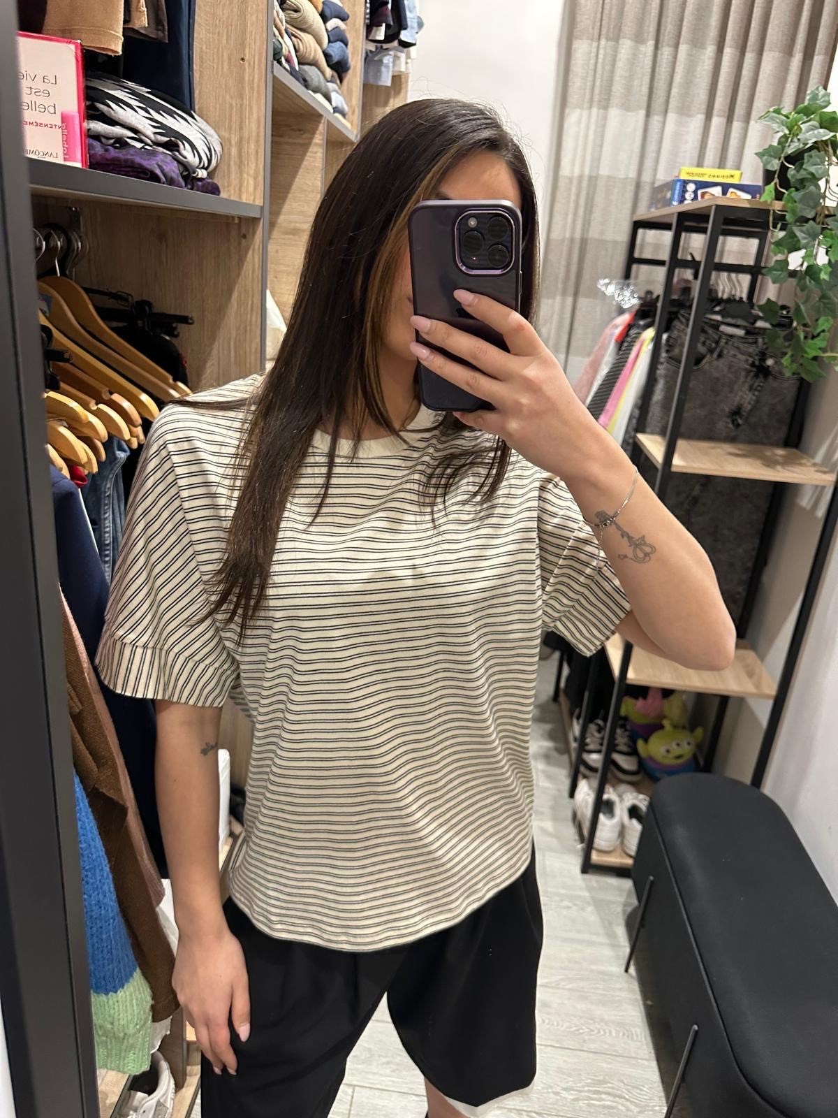 T-SHIRT A RIGHE LUMINA